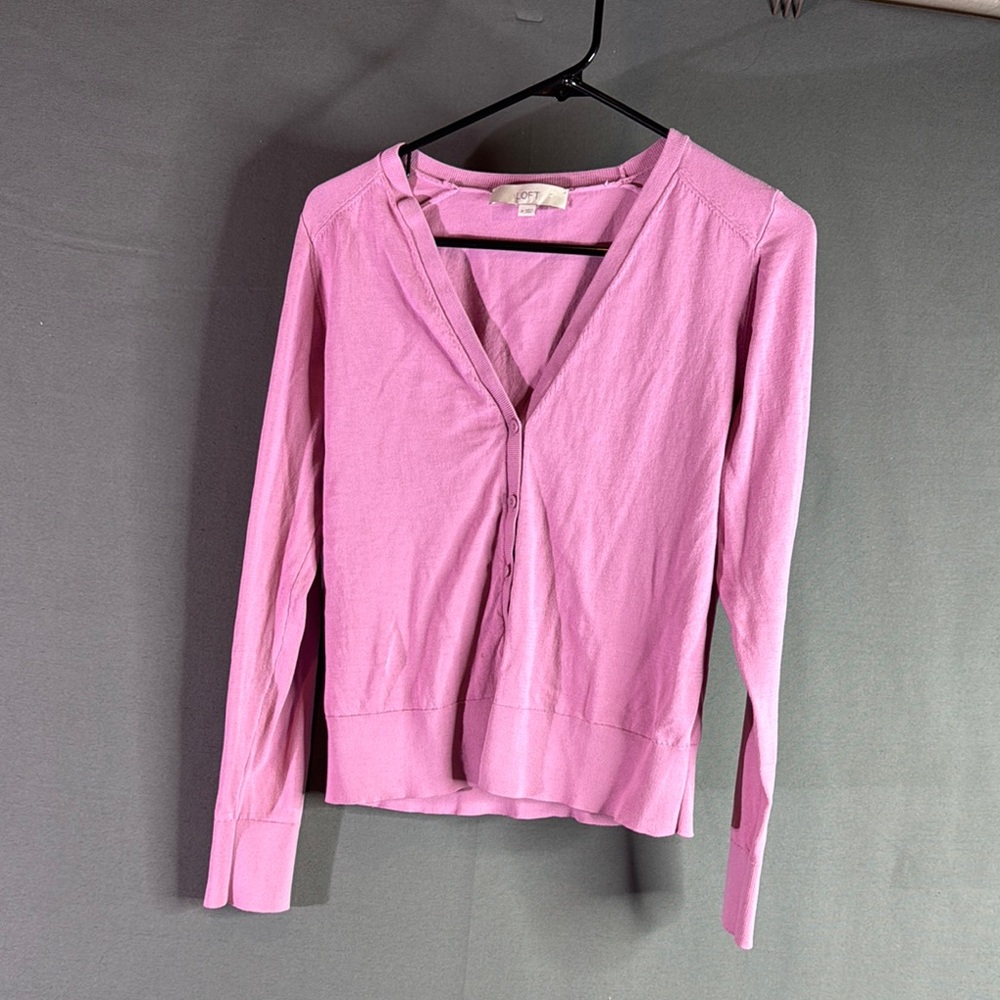 Loft Women's Pink Top/sweater size M